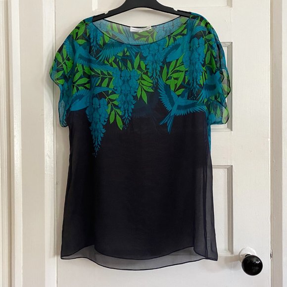 Jonathan Saunders Printed Silk Chiffon Blouse, size 40 (Fits like a size small) - Picture 4 of 4